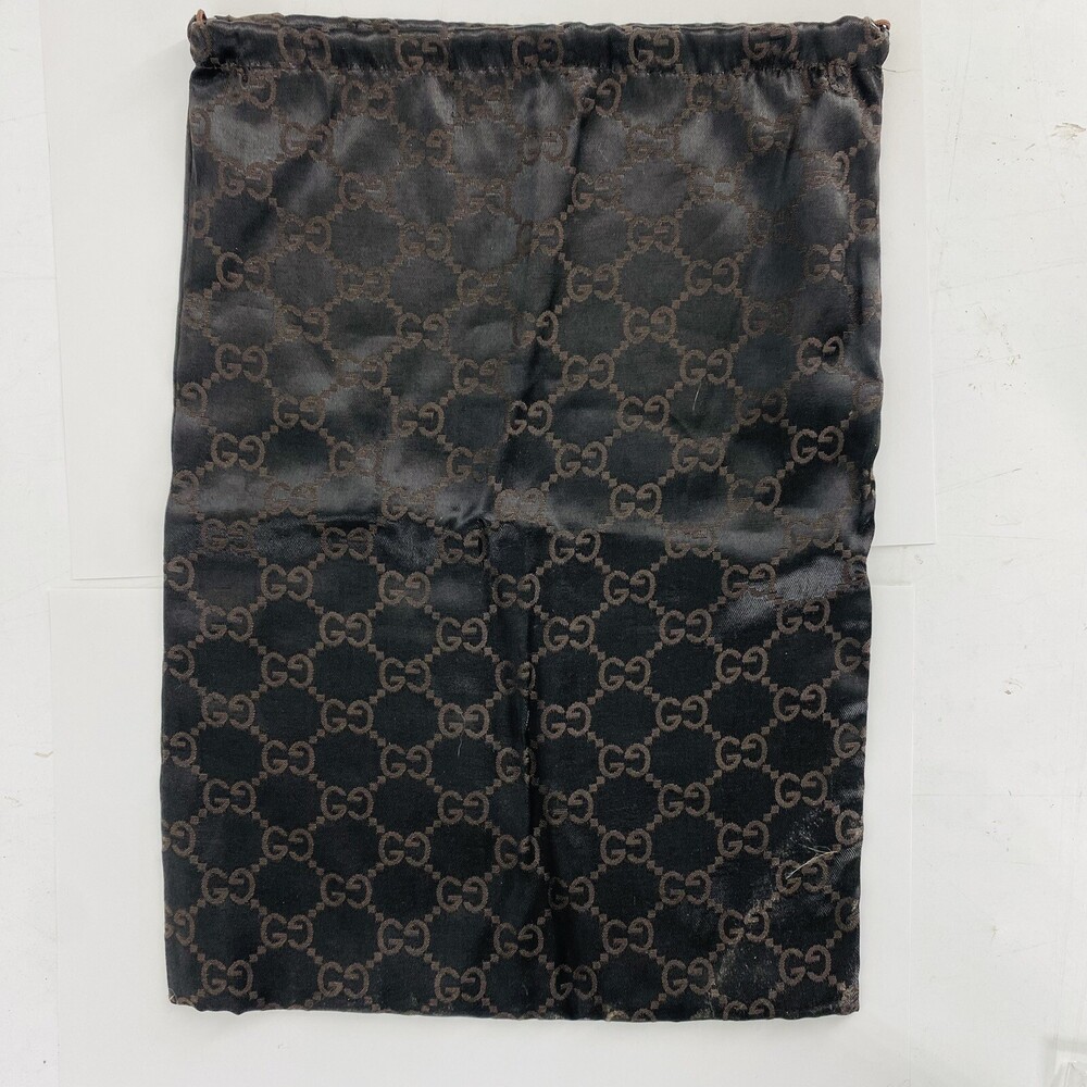Vintage Gucci Viscose Polyester GG Print Brown Dust Bag 16x11" Drawstring